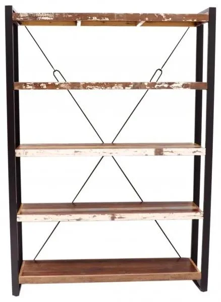 Indická knihovna Retro 140x200x35 cm z recyklovaného mango