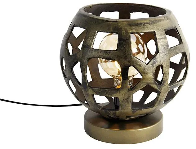 Industriální stolní lampa v starožitném zlatě