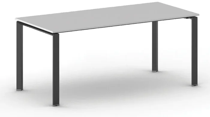 Jednací stůl PRIMO INFINITY 180x90 cm, černé nohy, šedé provedení