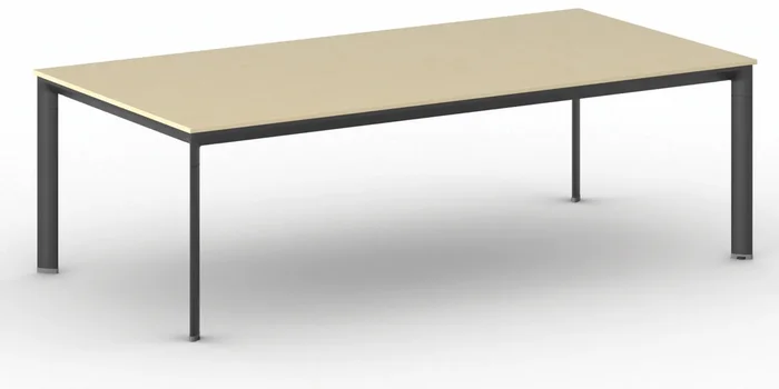 Jednací stůl PRIMO Invitation 240x120 cm černá s břízovou deskou