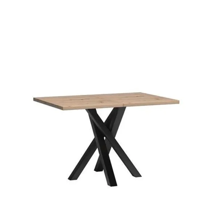 Jídelní rozkládací stůl KOLI dub artisan/černá 120-160x80x75 cm