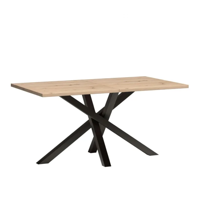 Jídelní rozkládací stůl KOLI dub artisan/černá 160–260×90×75 cm