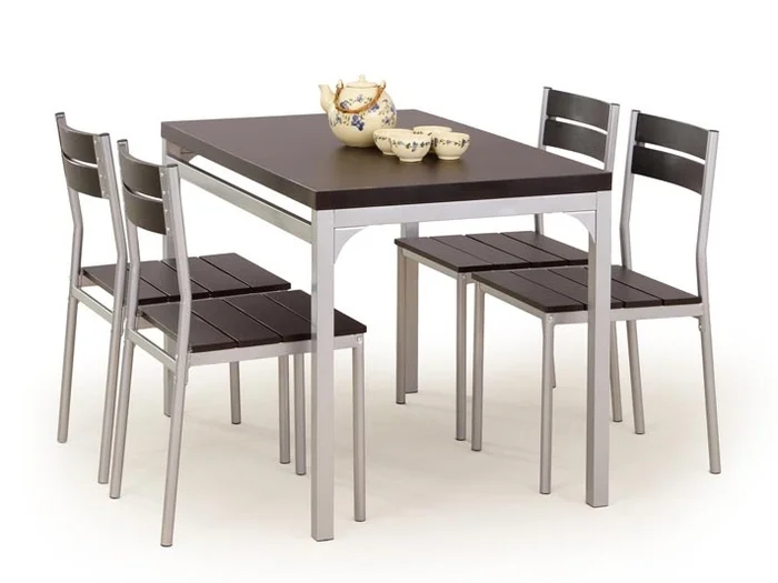 Jídelní set BENGUL wenge/kov