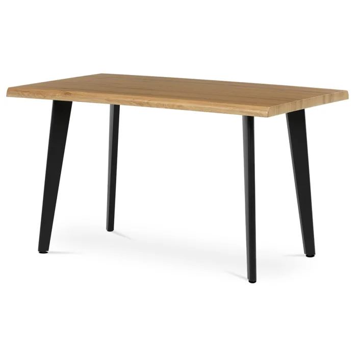 Jídelní stůl FENKALIV 130×80 cm, divoký dub, černé kovové nohy