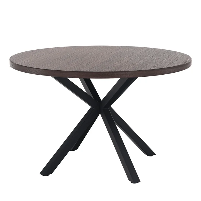 Jídelní stůl MEDOR, kulatý, 120 cm, tmavý dub / černá