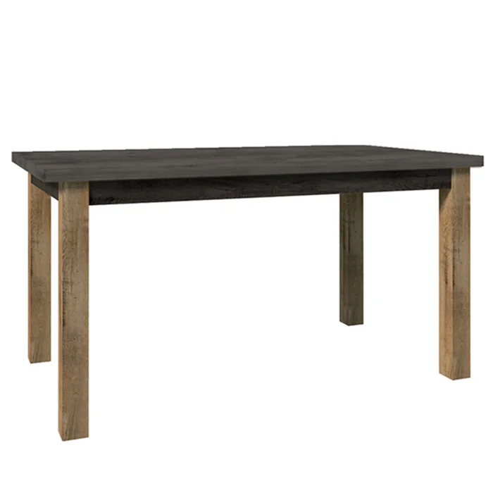 Jídelní stůl Montana STW – rozkládací, dub Lefkas tmavý / smooth šedý, 160–203 × 90 cm