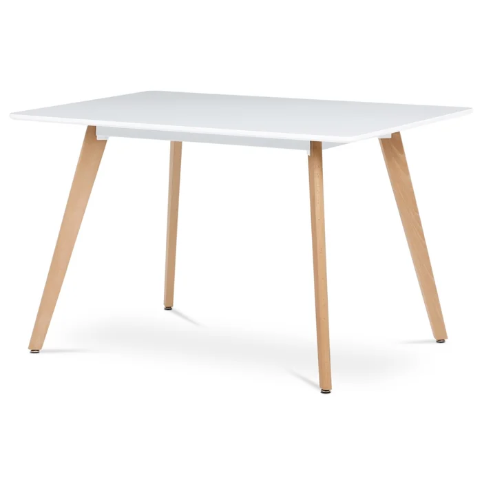 Jídelní stůl MORZANAR 120×80 cm – bílý matný lak, masivní buk