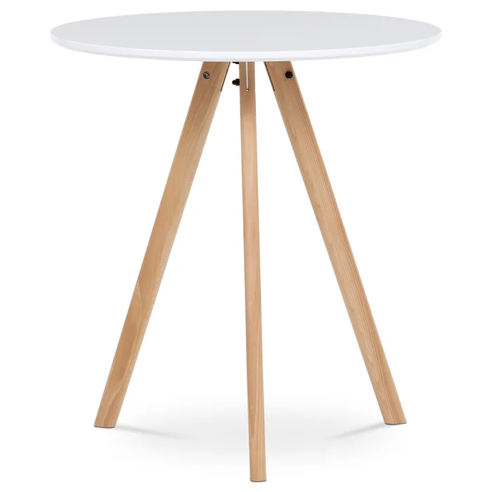 Jídelní stůl ZORYORXER – deska MDF s bílým matným lakem, nohy z masivního buku