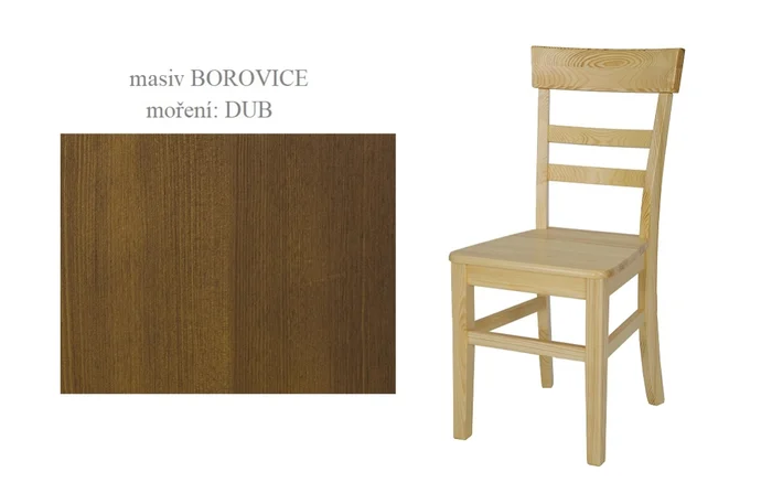 Jídelní židle RUFINA III, masiv borovice, dub