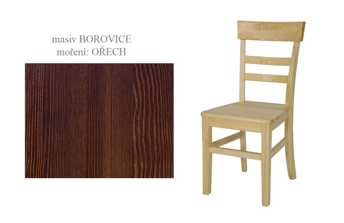 Jídelní židle RUFINA III z masivu borovice, moření ořech