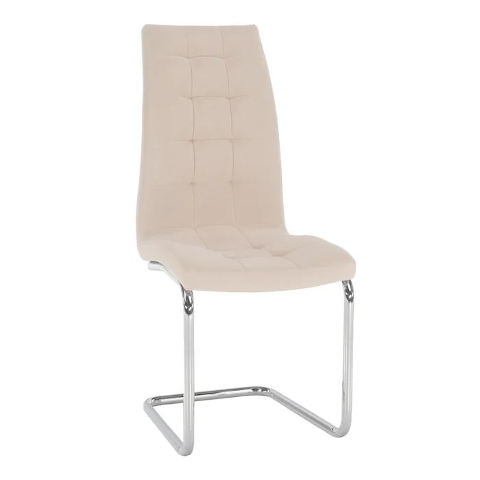 Jídelní židle SALOMA NEW – béžová Dulux Velvet, chrom