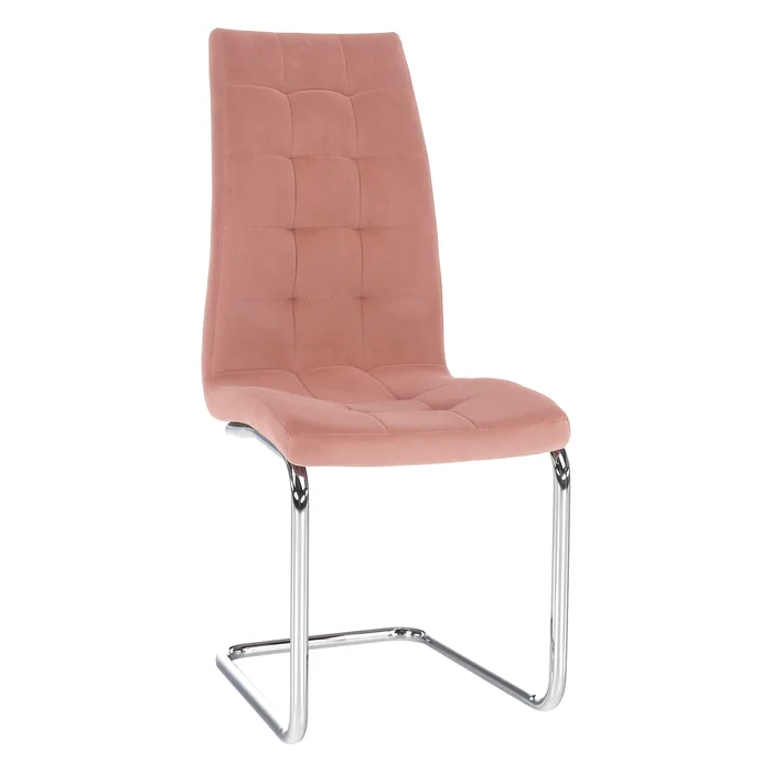 Jídelní židle SALOMA NEW, sametová růžová, chrom