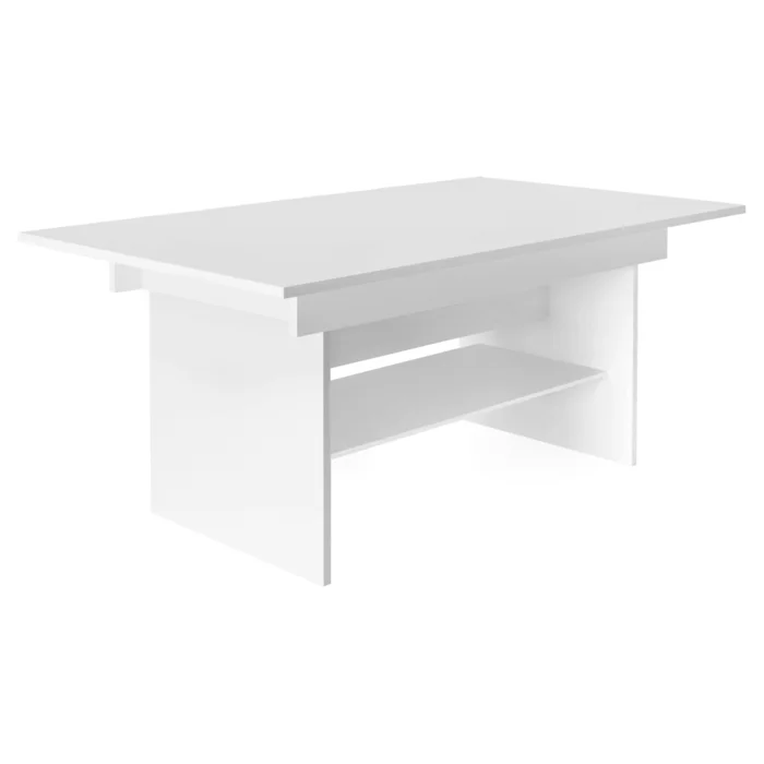 Jídelní/konferenční stůl, rozkládací, bílý 120/160×70 cm – LAVKO NEW
