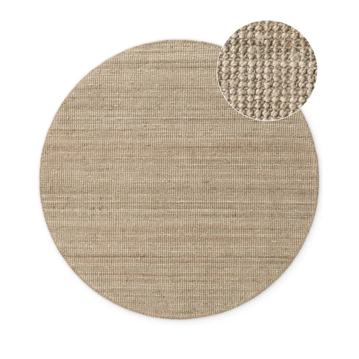 Jutový kulatý koberec Taupe 200 cm Bouclé Jaipur