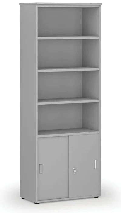 Kancelářská skříň PRIMO GRAY s zasouvacími dveřmi