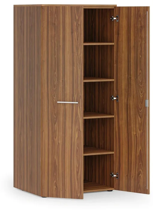 Kancelářská skříň PRIMO WOOD s dveřmi, 178x80x60 cm, ořech