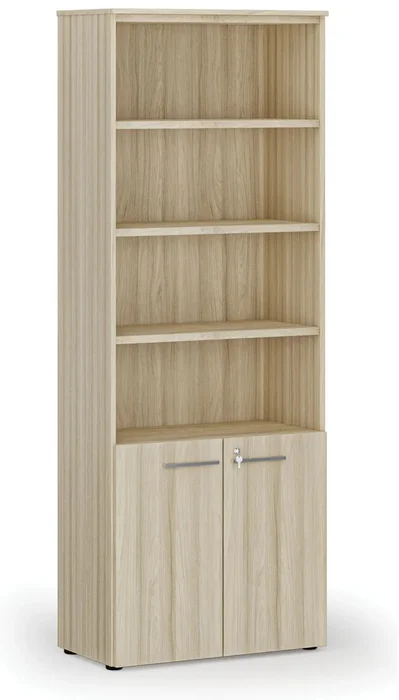 Kancelářská skříň PRIMO WOOD s dveřmi na dvě patra