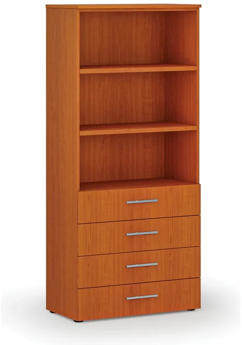 Kancelářská skříň PRIMO WOOD s zásuvkami 800x420x1781 mm třešeň