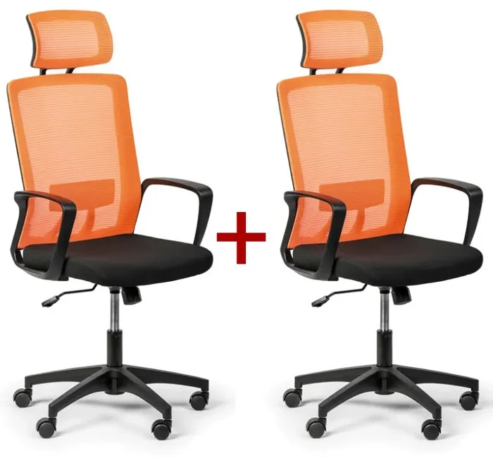 Kancelářská židle BASE PLUS s akční nabídkou 1+1 zdarma, oranžová