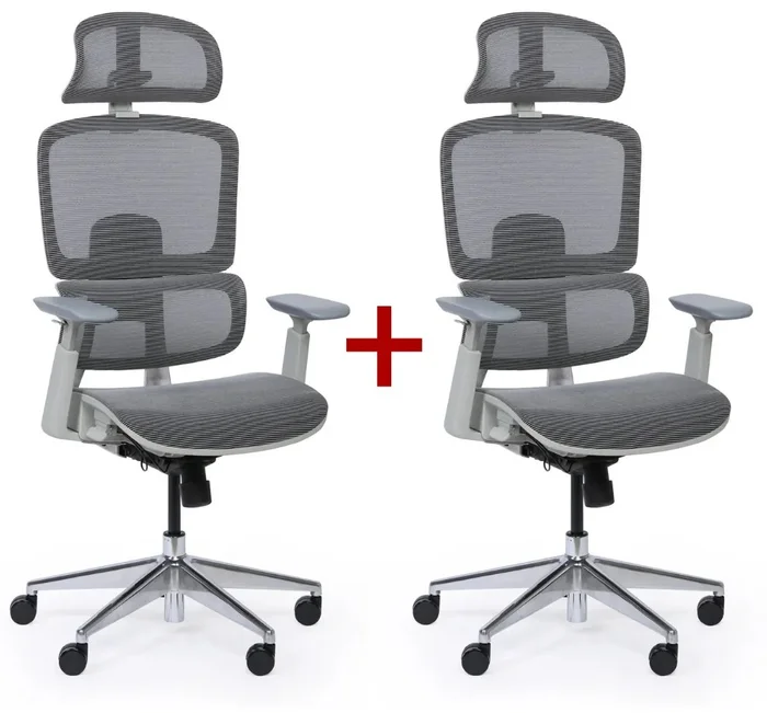 Kancelářská židle WILMOT s bonusem 1+1 zdarma, šedý design