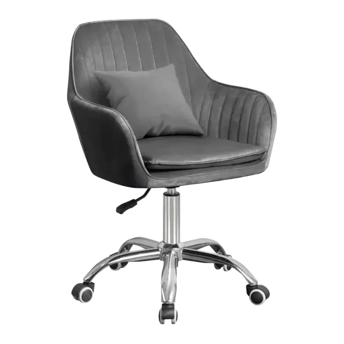 Kancelářské křeslo KLIAN šedé Velvet s chromem
