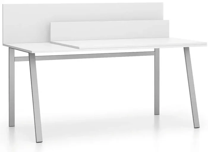 Kancelářský psací stůl SINGLE LAYERS s posuvnou deskou a přepážkami