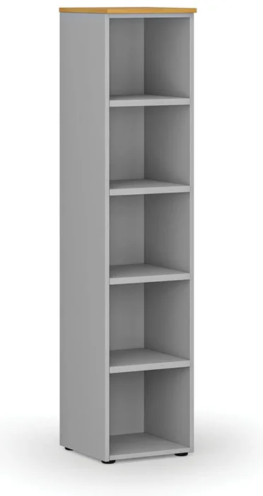 Kancelářský regál PRIMO šedý/buk, 400x420x1781 mm