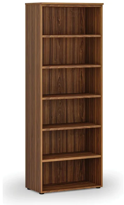 Kancelářský regál PRIMO WOOD, ořech, 800x420x2128 mm