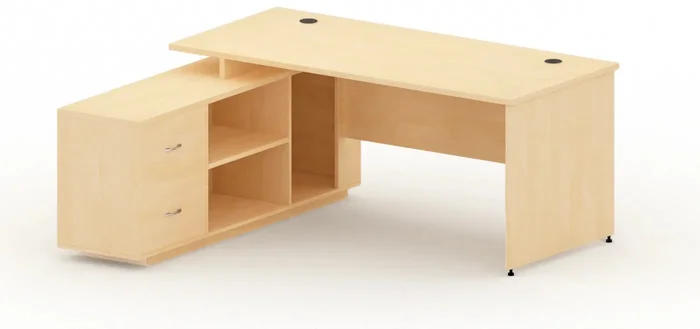 Kancelářský stůl s úložnou skříní MIRELLI 160x160 cm levý bříza