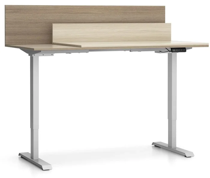 Kancelářský stůl SINGLE LAYERS s posuvnou deskou a nastavitelné nohy