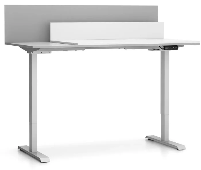 Kancelářský stůl SINGLE LAYERS s posuvnou deskou a přepážkami