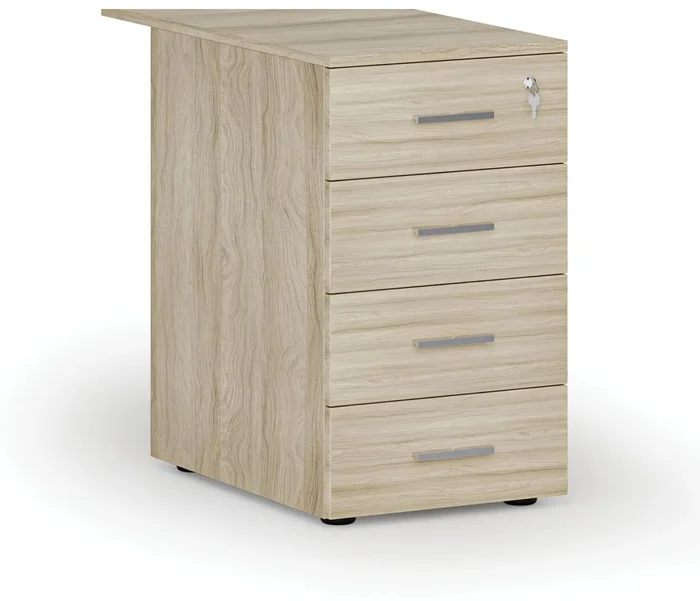 Kancelářský zásuvkový kontejner PRIMO WOOD 4 zásuvky dub přírodní