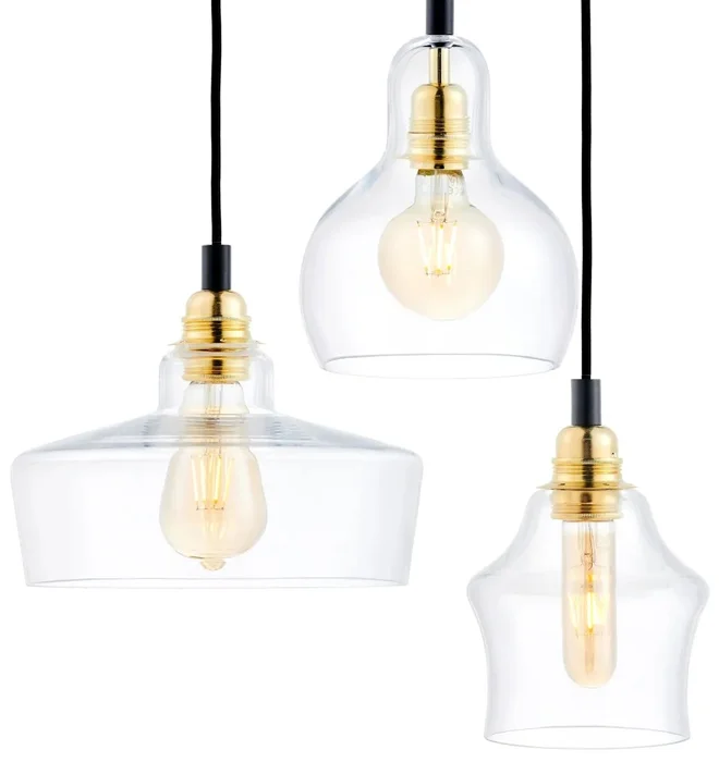KASPA Longis Gold Moderní skleněný závěsný lustr
