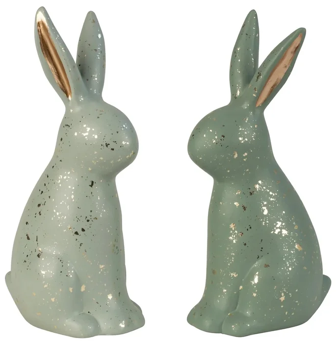 Keramický Zajíček s Zlatými Variacemi 24,5 cm