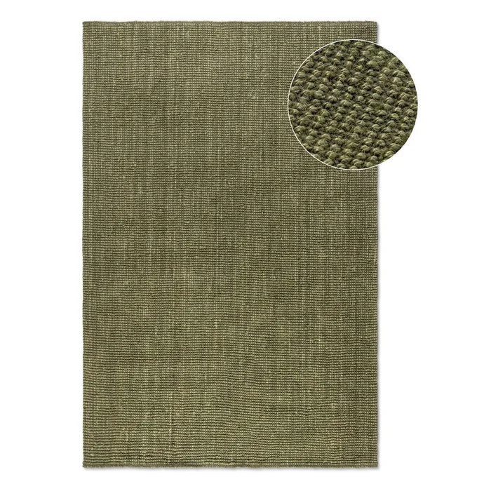 Khaki jutový koberec 190x280 cm Bouclé