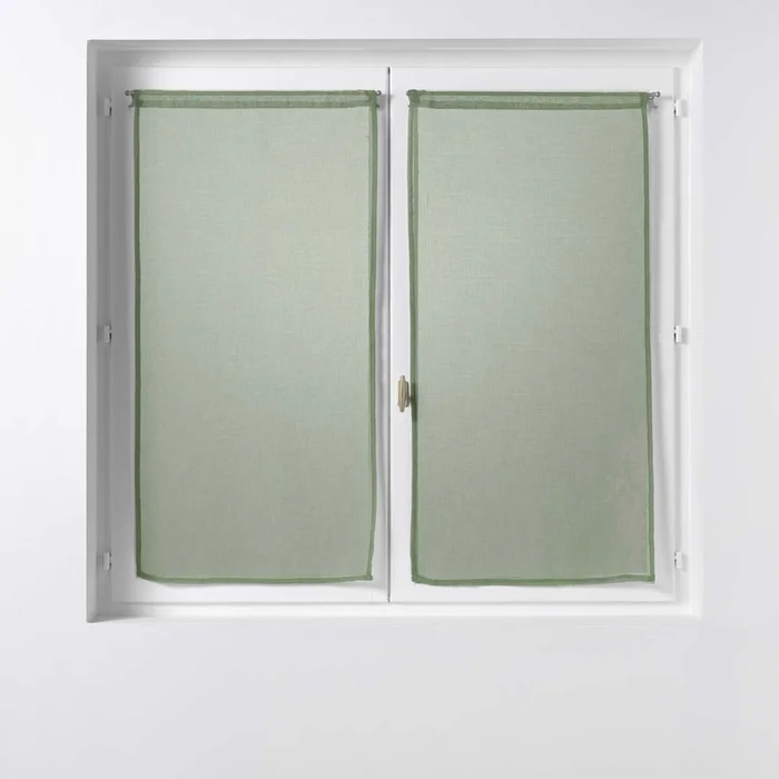 Khaki voálové záclony sada 2 ks 60x90 cm