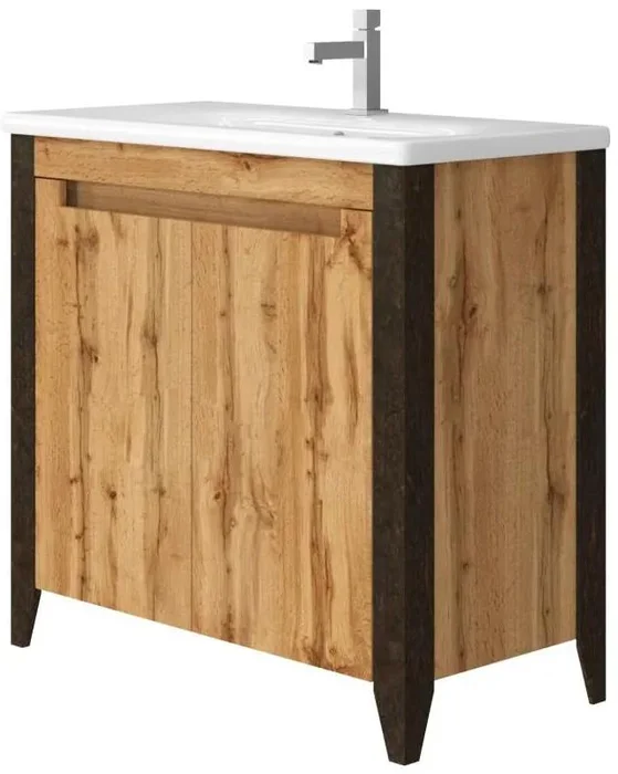 Kingsbath Lavedo Queen 90 Wotan Oak koupelnová skříňka s umyvadlem