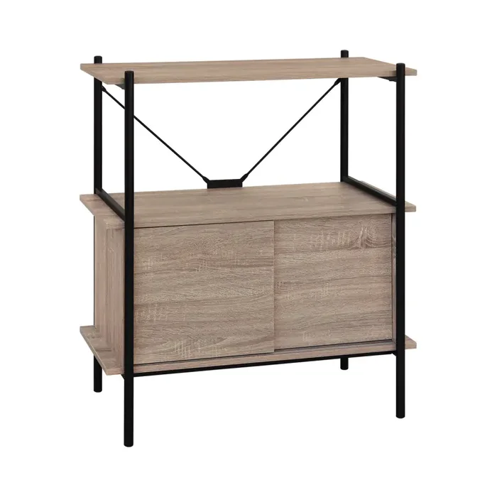 Knihovna LOFT 1 police + skříňka, dub