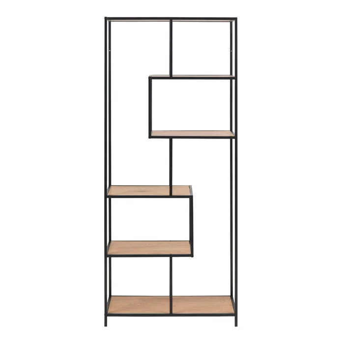 Knihovna Seaford s dubovým dekorem 77x185 cm