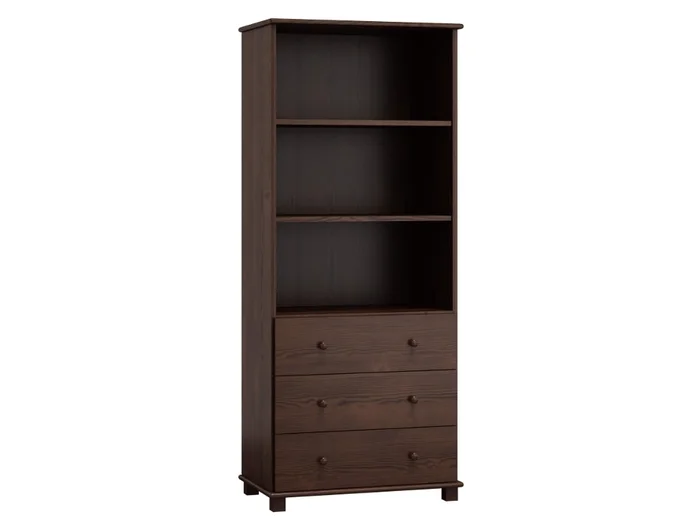 Knihovna TRAST 8 – masiv borovice, moření ořech