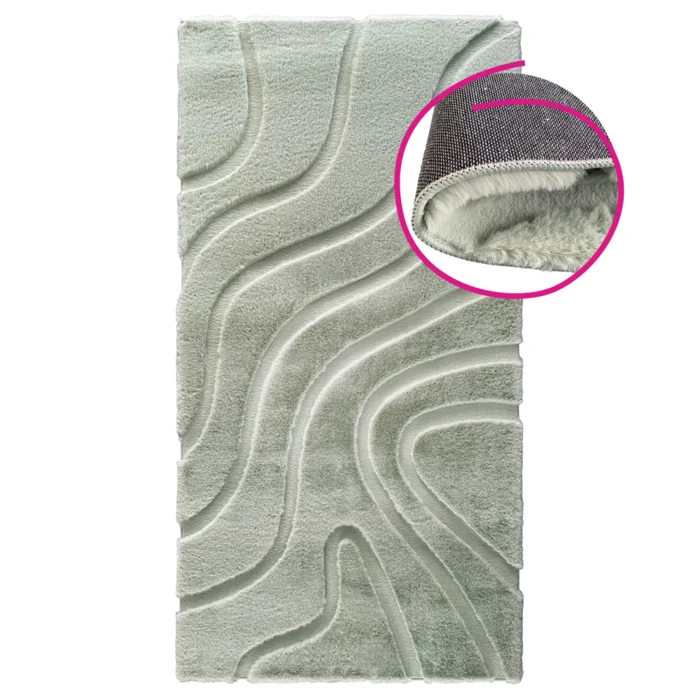 Koberec 120 × 180 cm, zelený s 3D vzorem (PUFIN Typ 2)