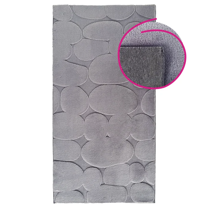 Koberec 80×150 cm – světle šedý s 3D vzorem kamenů