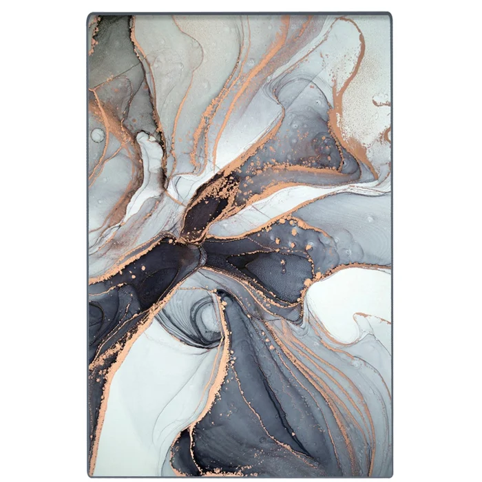 Koberec do předsíně 80 x 150 cm – syntetický, nízký vlas, protiskluzový, šedozlatý