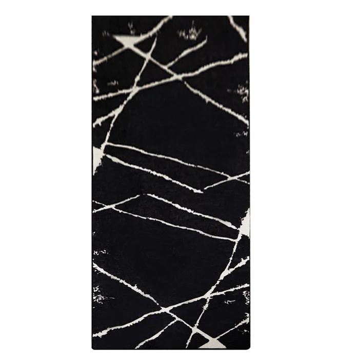 Koberec do předsíně 80×200 cm, černobílý, protiskluzový