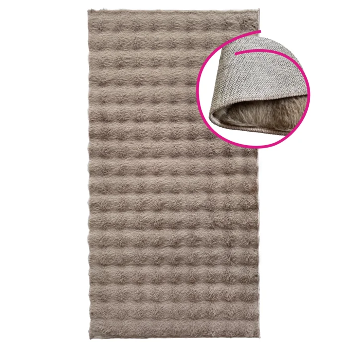 Koberec MAKON 80×150 cm – hnědošedý Taupe s bublinkovým vzorem