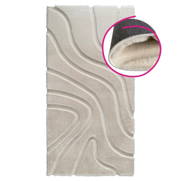 Koberec PUFIN TYP 2 140×200 cm – krémový s 3D vzorem