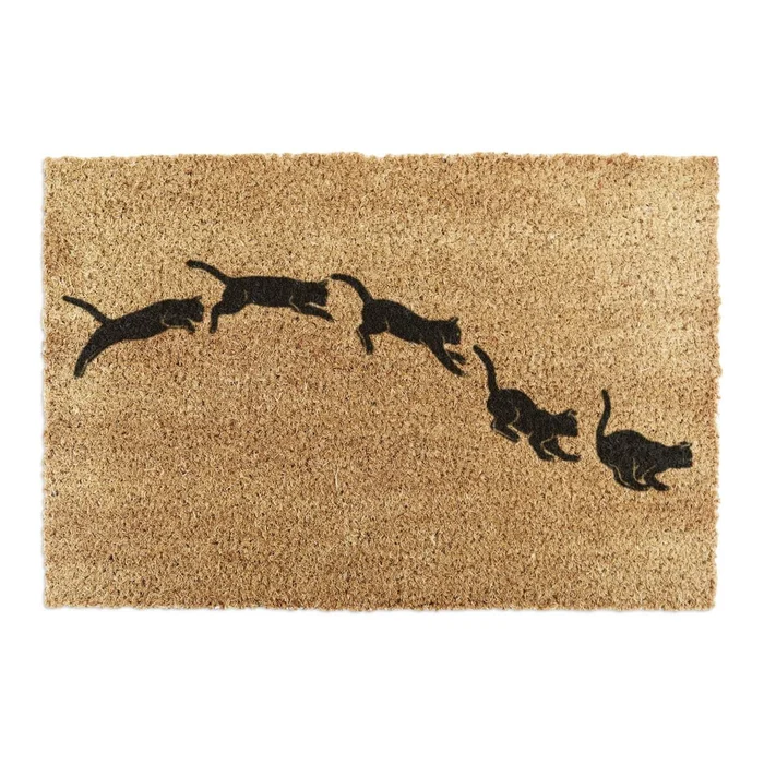 Kokosová rohožka Jumping Cats 60x90 cm