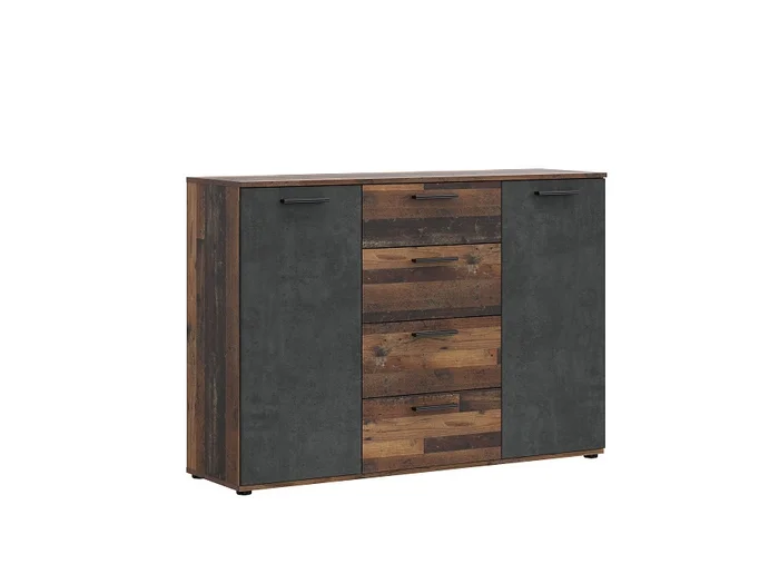 Kombinovaná komoda EDMOND – old wood vintage/šedá