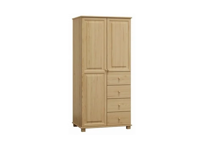 Kombinovaná šatní skříň BHAGIRA 3, 80 cm, masiv borovice