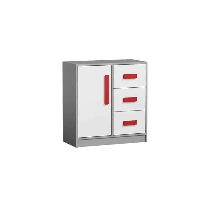 Komoda Casarredo GYT 7 – antracit/bílá/červená